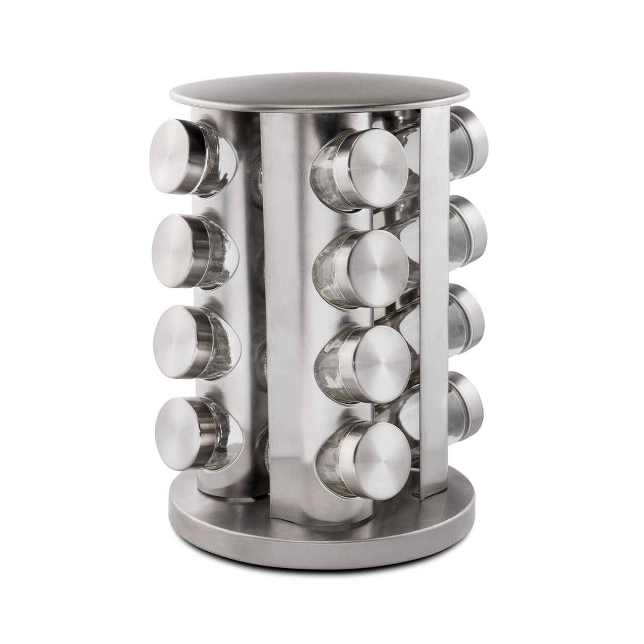 Set 16 recipiente condimente si suport, Zokura, 19 x 28 cm, 80 ml, inox/sticla - imagine 4